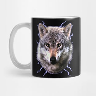 Vintage 90's Lightning Wolf Mug